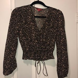 Leopard print guess blouse